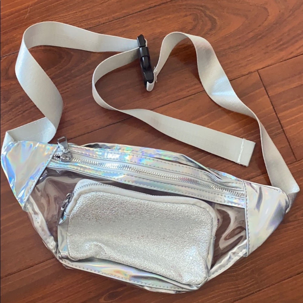 Silver glitter fanny pack